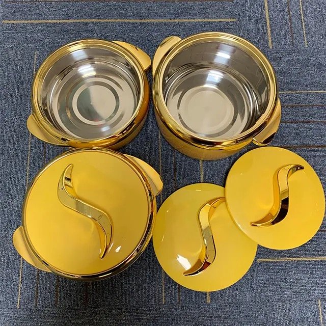 Heat preservation round kitchen container set for freshness preservation 1.5L+2L+2.5L Qatar Oman food warmer set casserole