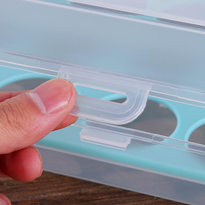 15 Grids Egg Organizer Tray Storage Box Clear Refrigerator Plastic Fridge Egg Organizer Egg Holders For Refrigerator Portable