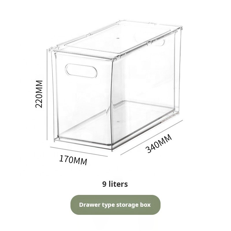 Clear Multifunctional Stackable Refrigerator Organizer Bins Kitchen Storage Container Handles Cabinets Shees Drawers Freezer