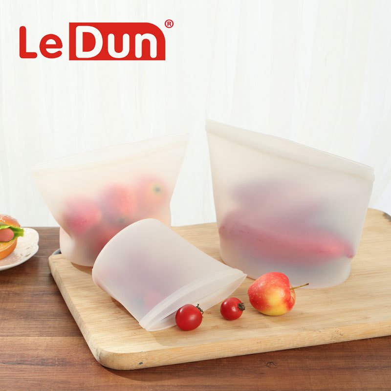 100% Silicone Food Storage Bag Reusable Food Container For Cooking Store Freeze Leakproof Dishwasher-safe Eco-friendly Non-toxic