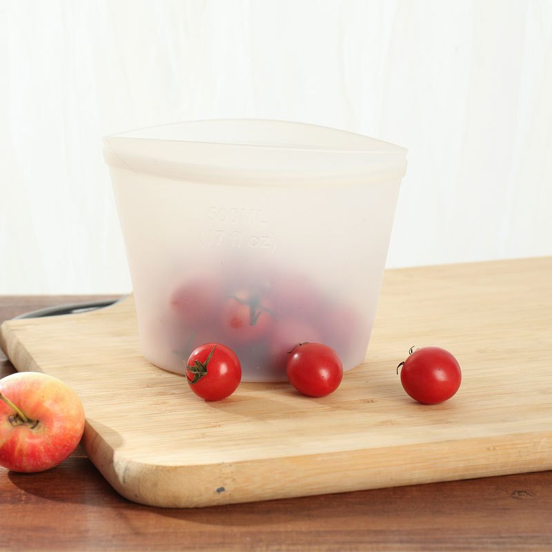 100% Silicone Food Storage Bag Reusable Food Container For Cooking Store Freeze Leakproof Dishwasher-safe Eco-friendly Non-toxic