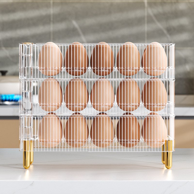 3 Layers Clear Egg Holder For Refrigerator Egg Fresh Storage Box for Fridge