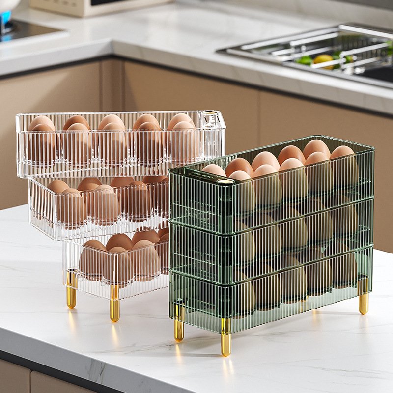 3 Layers Clear Egg Holder For Refrigerator Egg Fresh Storage Box for Fridge