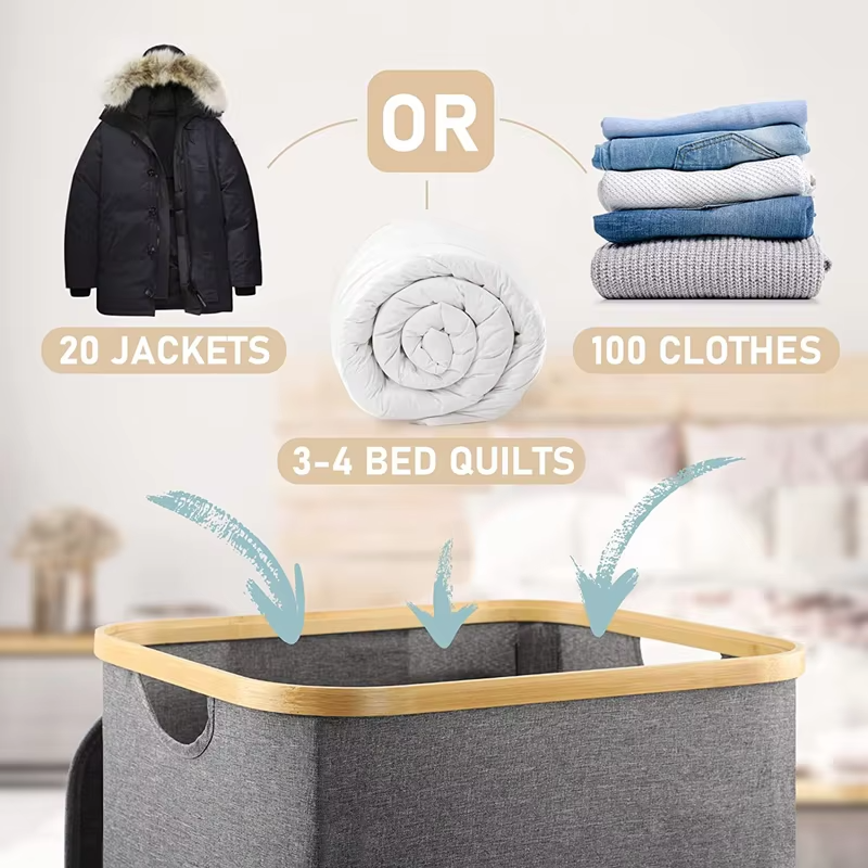 Multifunctional Laundry Bags & Baskets Cotton Storage Box for Backyard with Bathroom for Laundry and Linen Storage