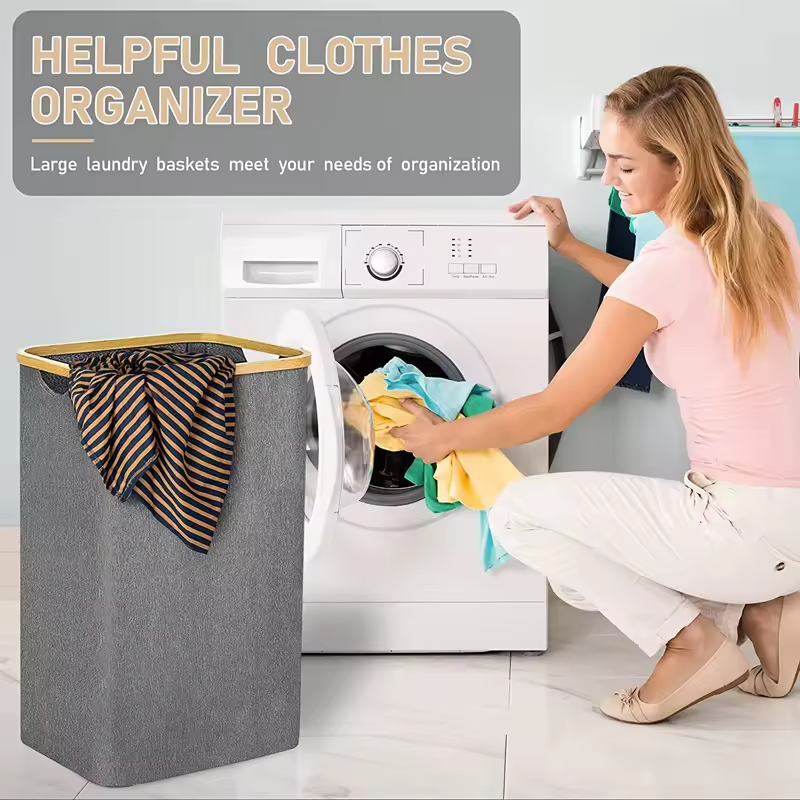 Multifunctional Laundry Bags & Baskets Cotton Storage Box for Backyard with Bathroom for Laundry and Linen Storage
