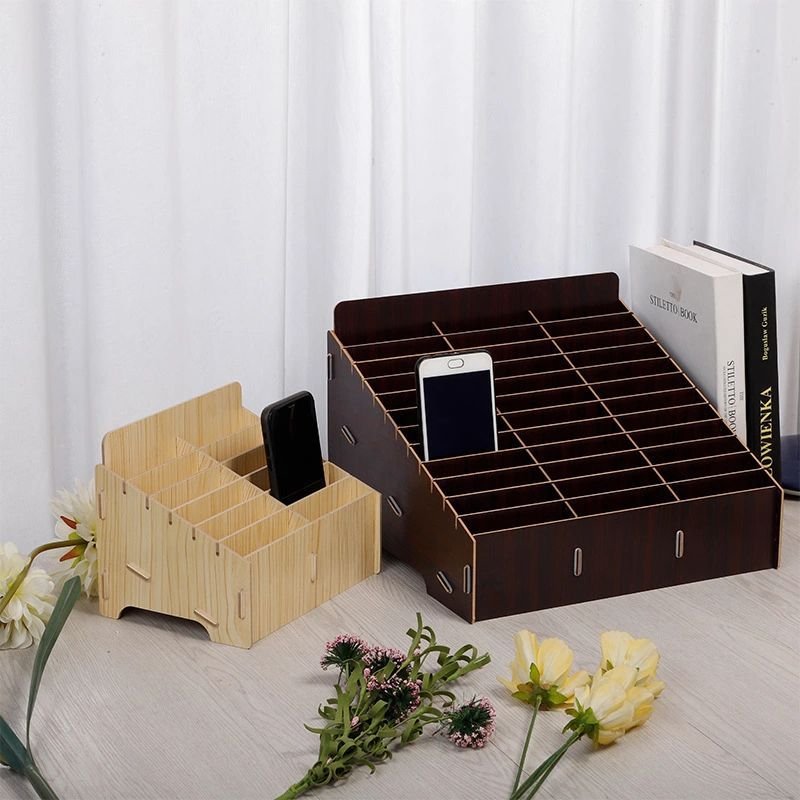 Custom Wooden High Quality Storage Box Hot Sale Large Capaity Multifunction Phone Storage Box