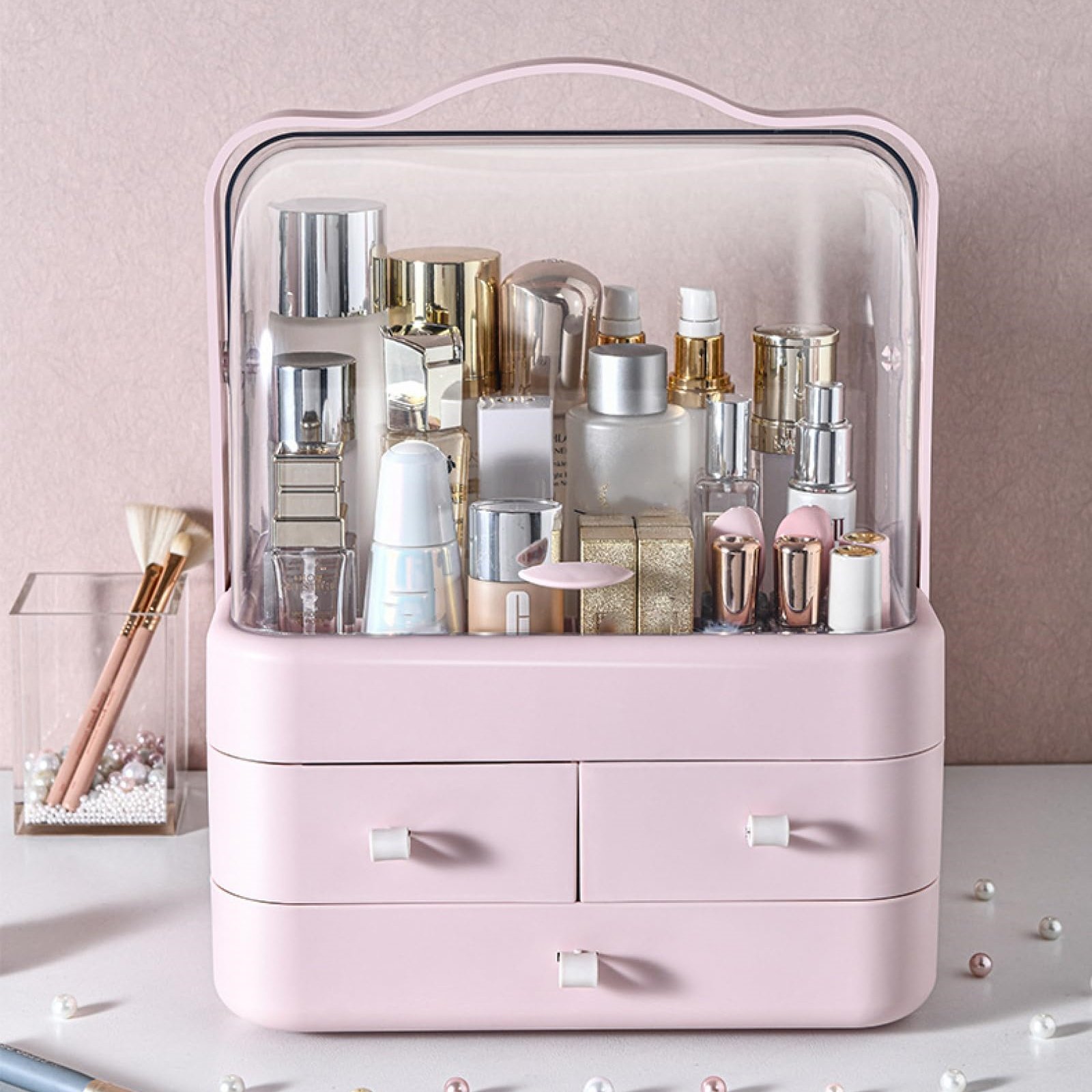 Wholesale Multifunctional Desktop Storage Box with Drawers Jewelry Makeup Organizer for Dressing Table Desktop Makeup Box