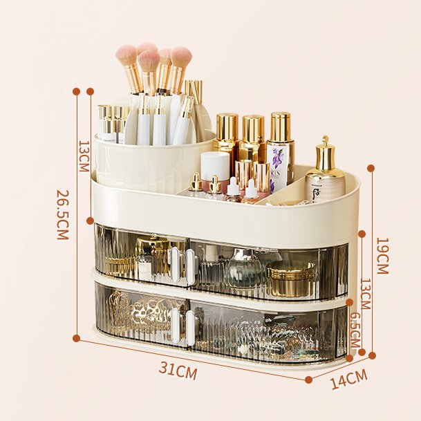 Three level drawer makeup storage box INS wind jewelry storage box Makeup table plastic storage set