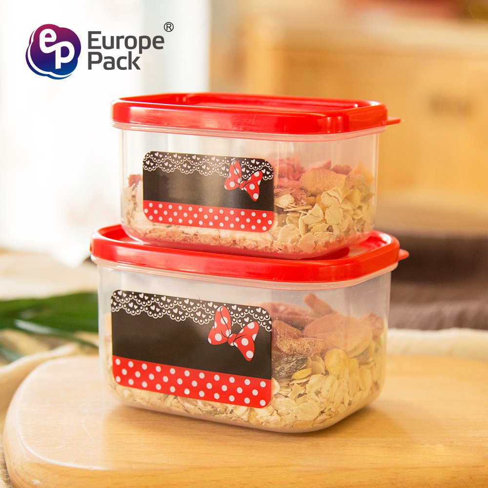 Cartoon plastic air tight seal crisper food storage containers sets with lid for kitchen use