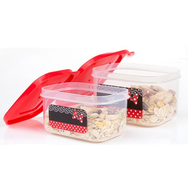 Cartoon plastic air tight seal crisper food storage containers sets with lid for kitchen use