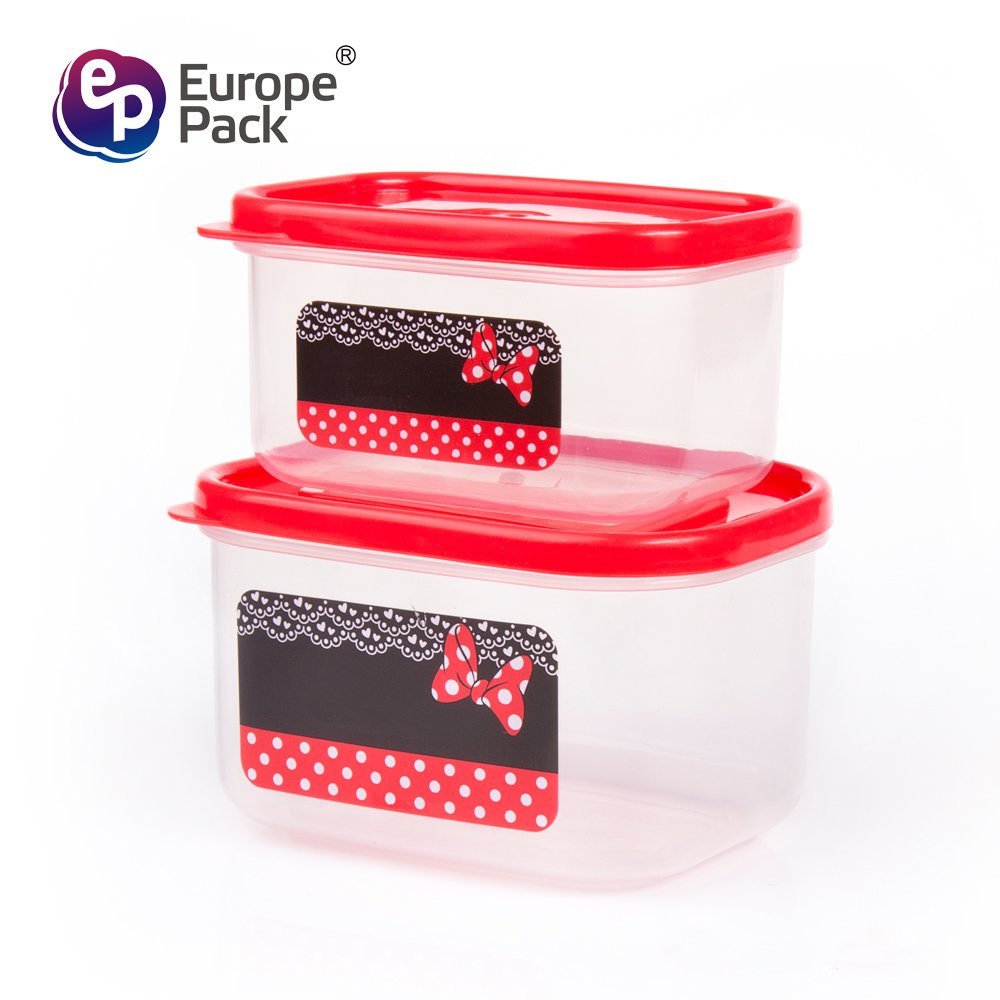 Cartoon plastic air tight seal crisper food storage containers sets with lid for kitchen use