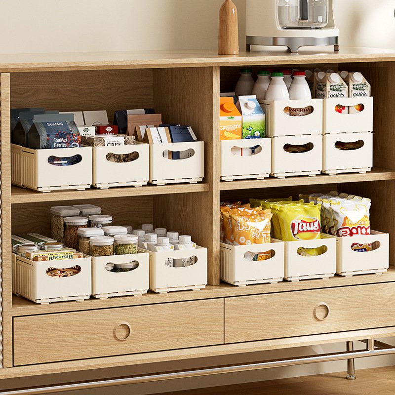 Folding Retractable Storage Box Drawer Desktop Snacks Sundries Kitchen Finishing Box Deep Cabinet Storage Box