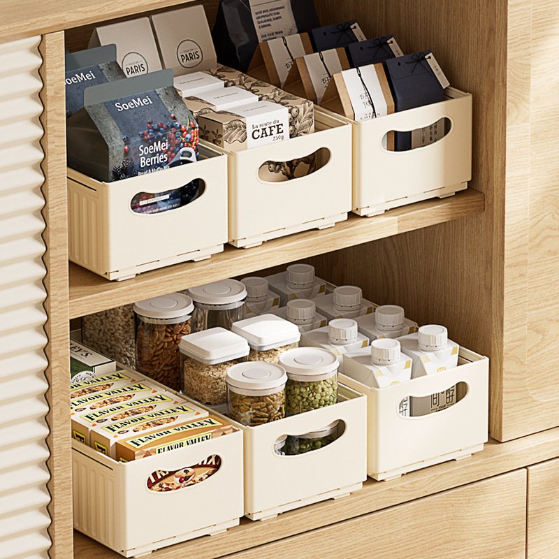 Folding Retractable Storage Box Drawer Desktop Snacks Sundries Kitchen Finishing Box Deep Cabinet Storage Box
