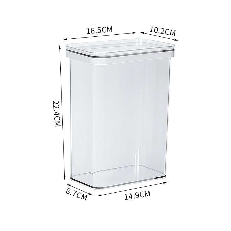 2500ML Plastic Airtight Food Storage Container Stackable Clear Kitchen Fridge Organizer