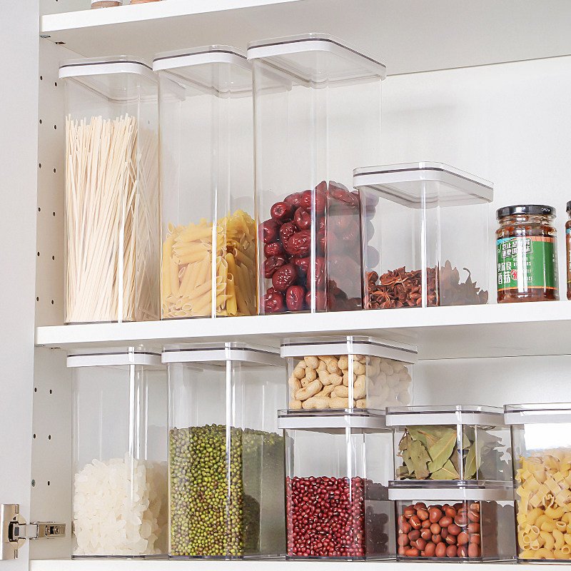 2500ML Plastic Airtight Food Storage Container Stackable Clear Kitchen Fridge Organizer