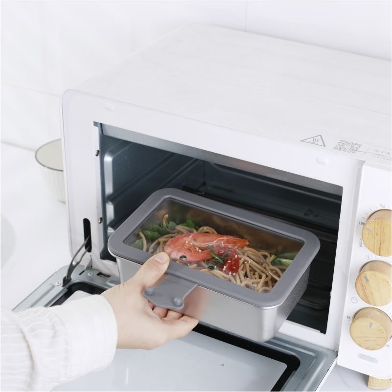 Lekfre Food Storage Containers With Tempered Glass Lids 304 Stainless Steel Storage Containers Meal Prep Containers For Kitchen