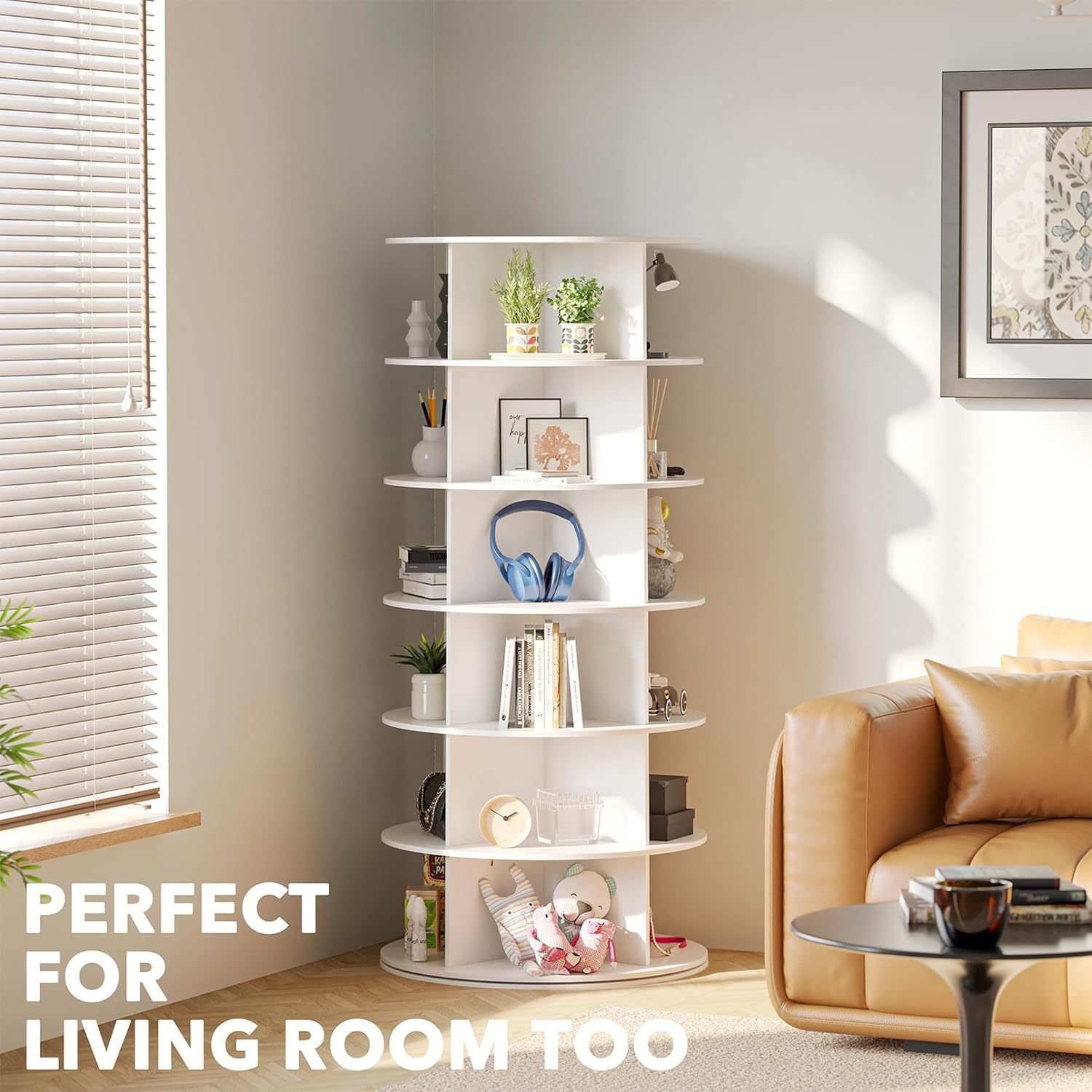 Spinning Shoe Display Revolving 360 Shoe Rack Storage Round Carousel, Vertical Handbag Rotate Shoes Closet Organization