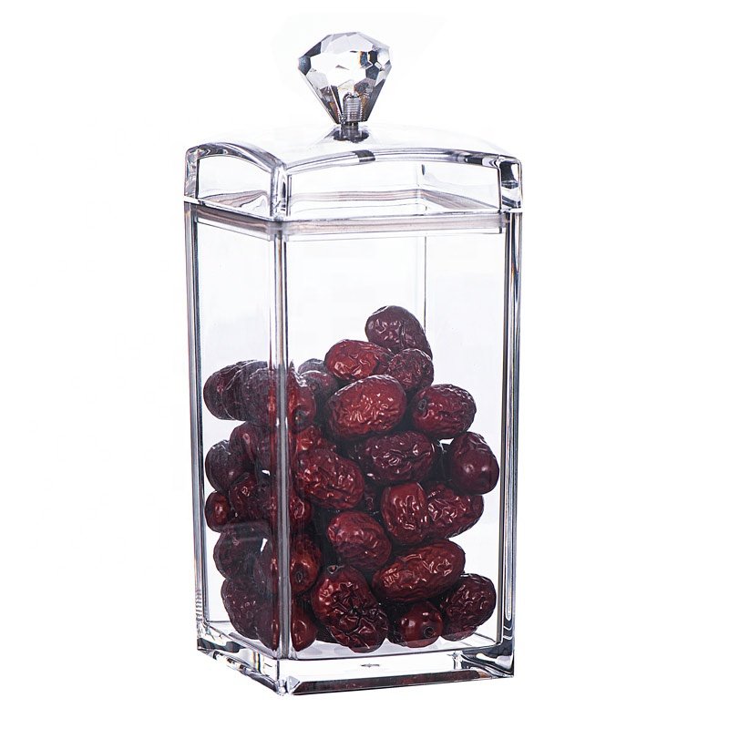 K-5018 900ML Acrylic Food Storage Plastic Jar Seal Pot Cooking Food Sealed Pots/ Cans/ Jars Acrylic Storage Jars