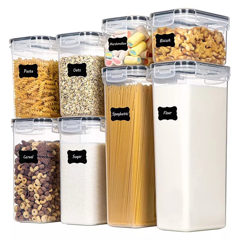 Hot Sales Food Storage Container Plastic Pantry Kitchen Refrigerator Noodle Box Multigrain Storage Tank Transparent Sealed Cans