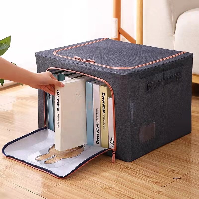 Storage Boxes Steel Frame Dustproof Closet Organizer Folding Oxford Blanket Quilt Sorting Bag