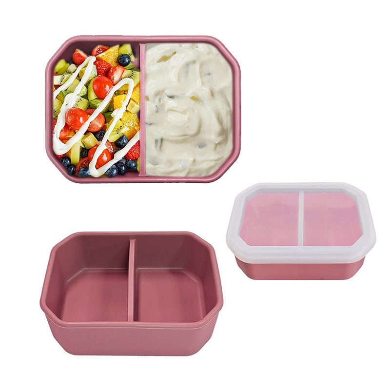 Kitchen Microwave Refrigerator Safe Food Container With Silicone Lids Silicone Storage Container Kids Bento Lunch Box