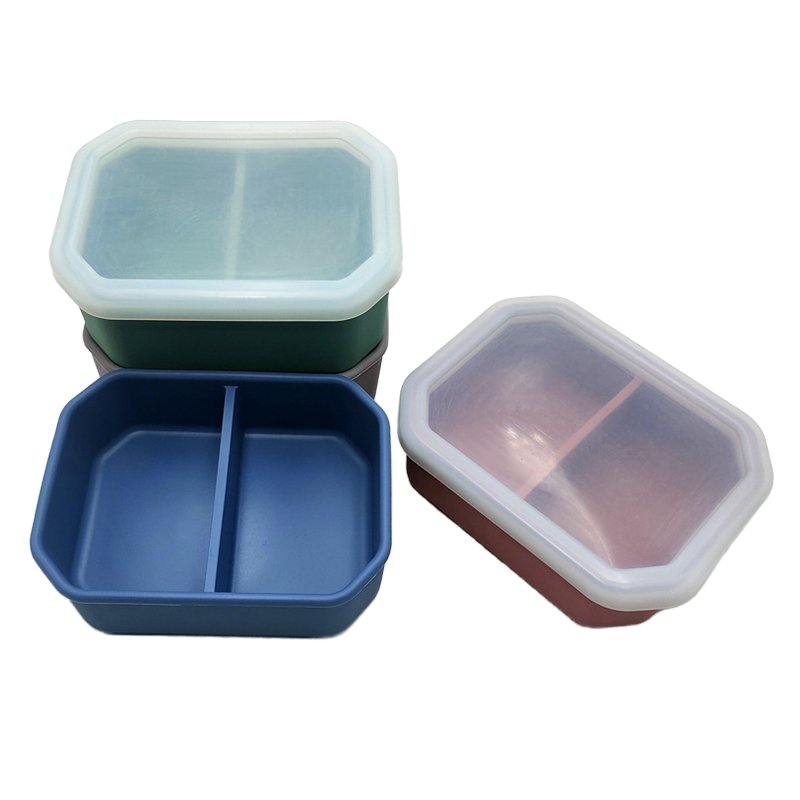 Kitchen Microwave Refrigerator Safe Food Container With Silicone Lids Silicone Storage Container Kids Bento Lunch Box
