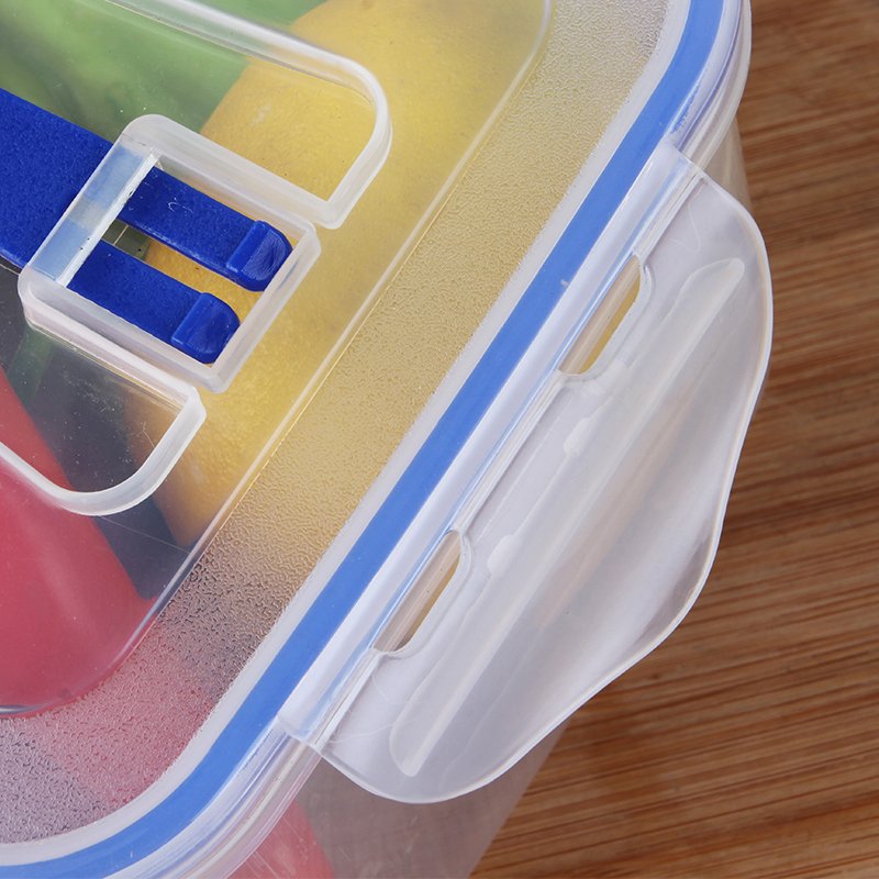 Kitchen 2400ml airtight picnic easy-carry pickle storage box transparent plastic PP food container with handle and snap lock