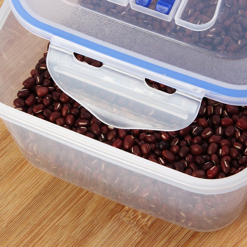 Kitchen 2400ml airtight picnic easy-carry pickle storage box transparent plastic PP food container with handle and snap lock