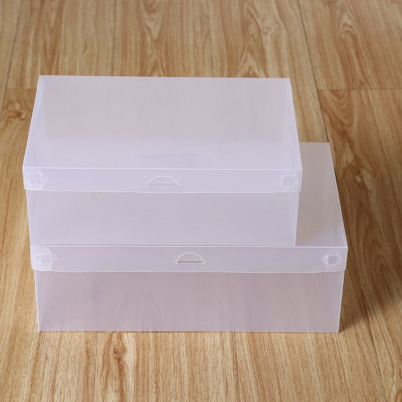 Wholesale Foldable Transparent Thickened Plastic Shoe Storage Box Stackable Shoe Organizer Bins