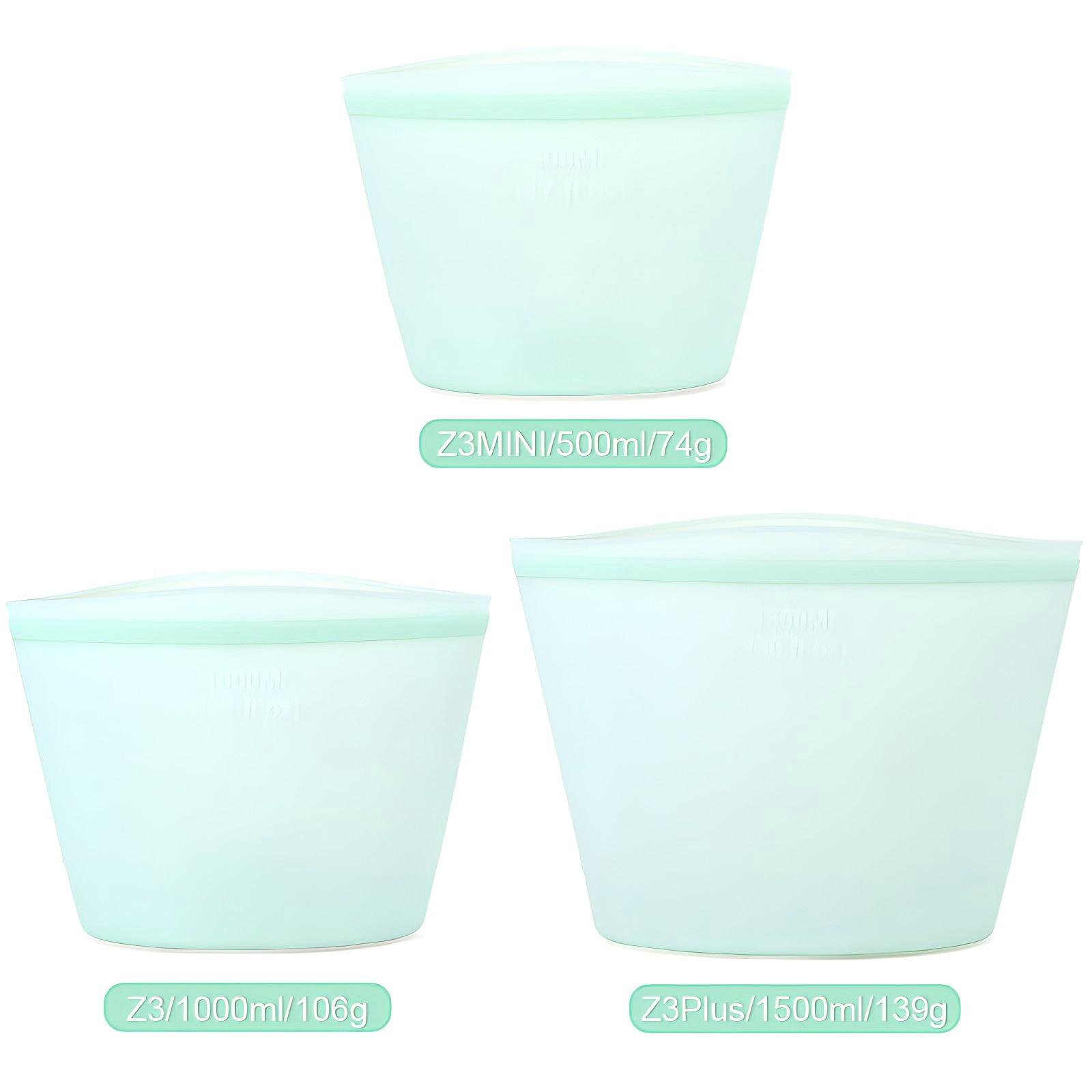 Custom Portable Food Grade Keep Fresh Container Pouch Travel Vacuum Storage Bags Set Reusable Silicone Food Bag For Packing Food