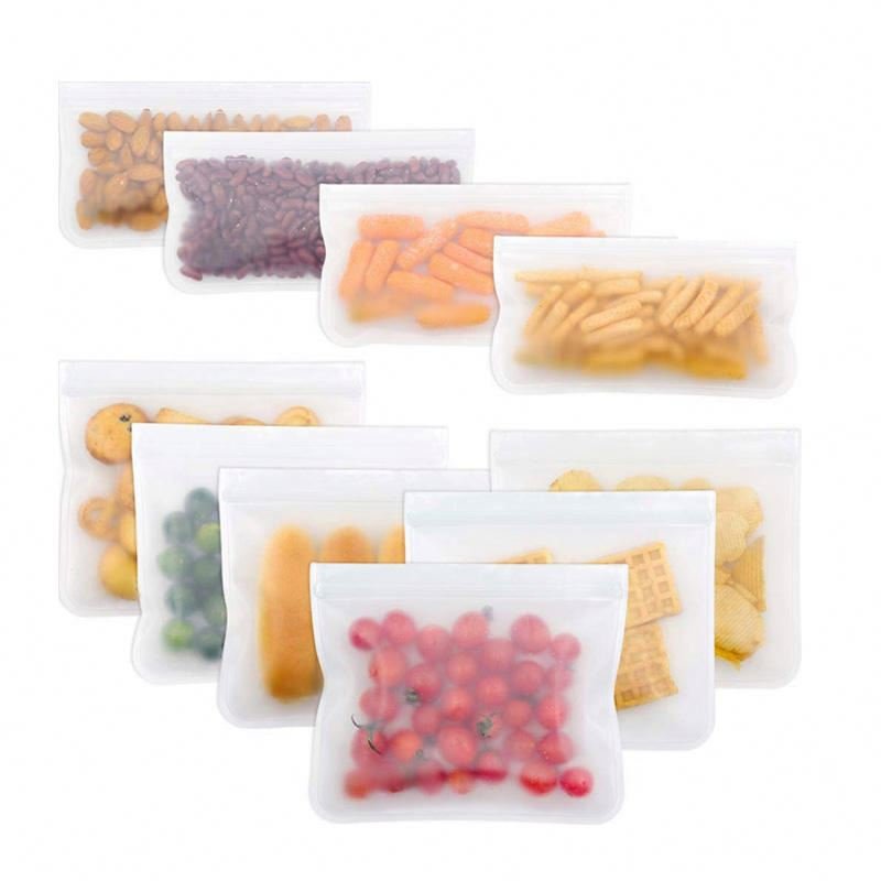 Food-Grade Reusable Snack Bag Waterproof Food Storage Bags Transparent Reusable Plastic Peva for Food Travel Bag for Set