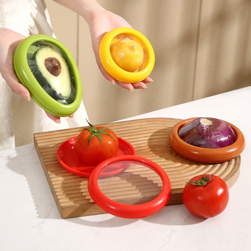 Hot Sale Reusable Avocado Onion Lemon Tomato Fresh Stretch Pod Saver Storage Keep Stretch Storage Containers Food Storage Box
