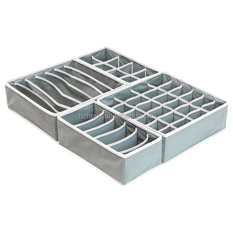 Closet Dresser Drawer Divider Organizer Basket Bins clothing foldable clothes storage box for Underwear Bras