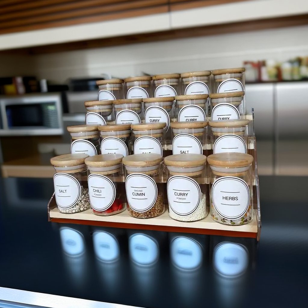 Empty Custom logo AirTight Kitchen High Borosilicate Glass Herb Jar Container For Christmas Multifunction Food Storage