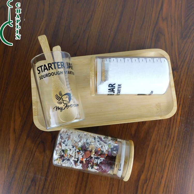 Empty Custom logo AirTight Kitchen High Borosilicate Glass Herb Jar Container For Christmas Multifunction Food Storage