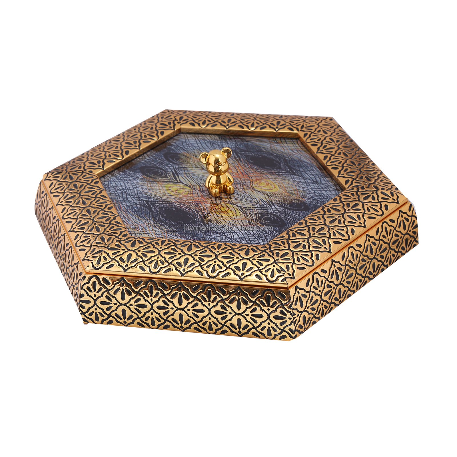 Factory Hexagonal Dried Fruit Storage Box with Lid Living Room Household Dried Fruit Nuts Vegetable Seeds Snack Candy Box