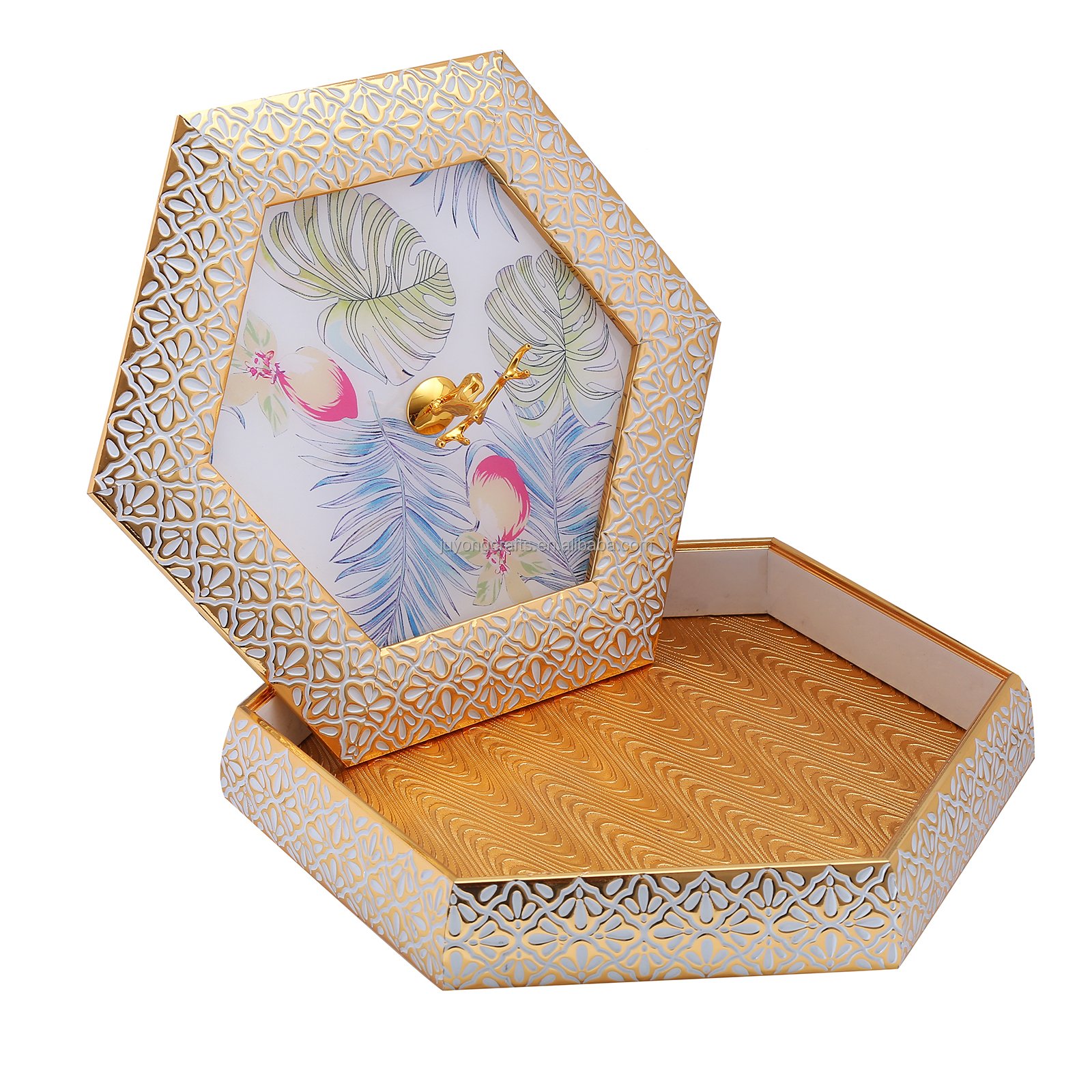 Factory Hexagonal Dried Fruit Storage Box with Lid Living Room Household Dried Fruit Nuts Vegetable Seeds Snack Candy Box