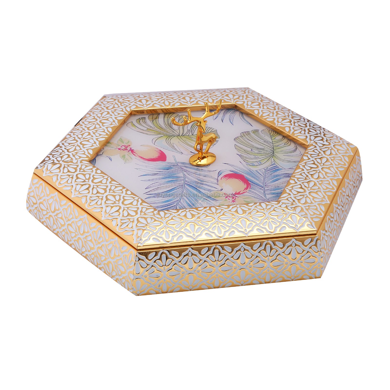 Factory Hexagonal Dried Fruit Storage Box with Lid Living Room Household Dried Fruit Nuts Vegetable Seeds Snack Candy Box