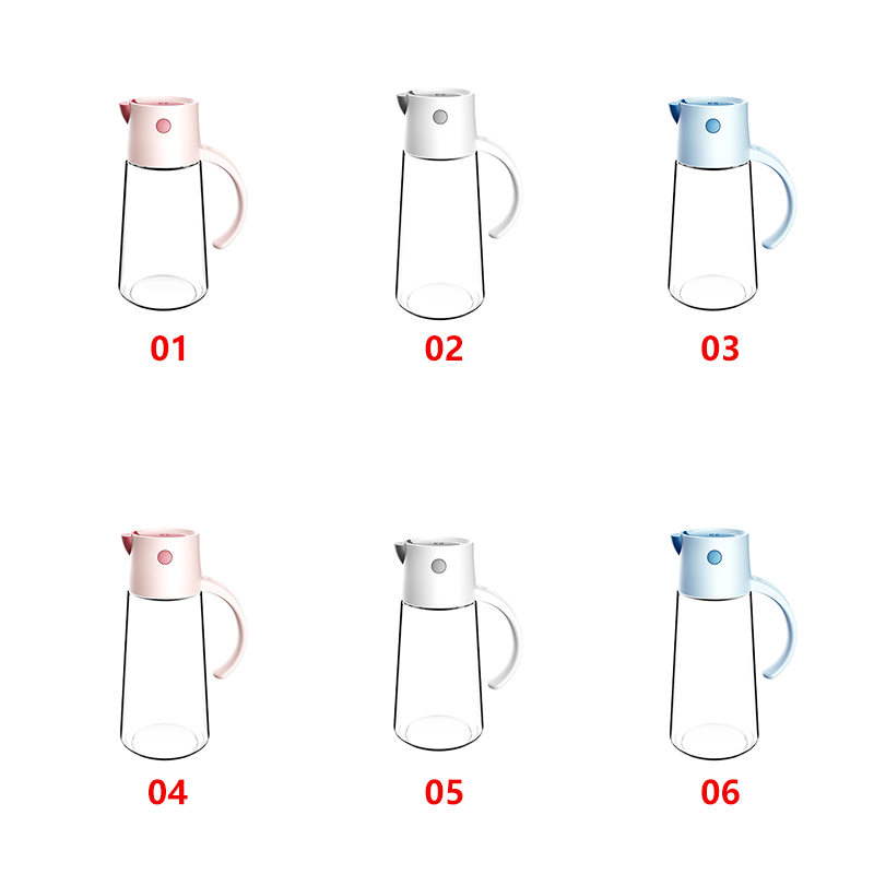 CXT083 Household Kitchen Oil Tank Sauce Vinegar Oil Bottle Automatic Opening Closing Glass Oil Jug Plastic Food Storage
