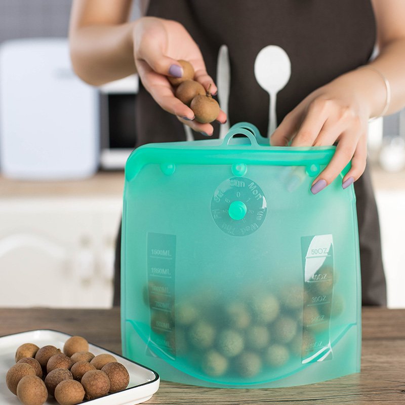 Food Bags Freshness Protection Package Containers Cooking Bag Sets Reusable Freezer Silicone For Sous Vide Liquid Snack