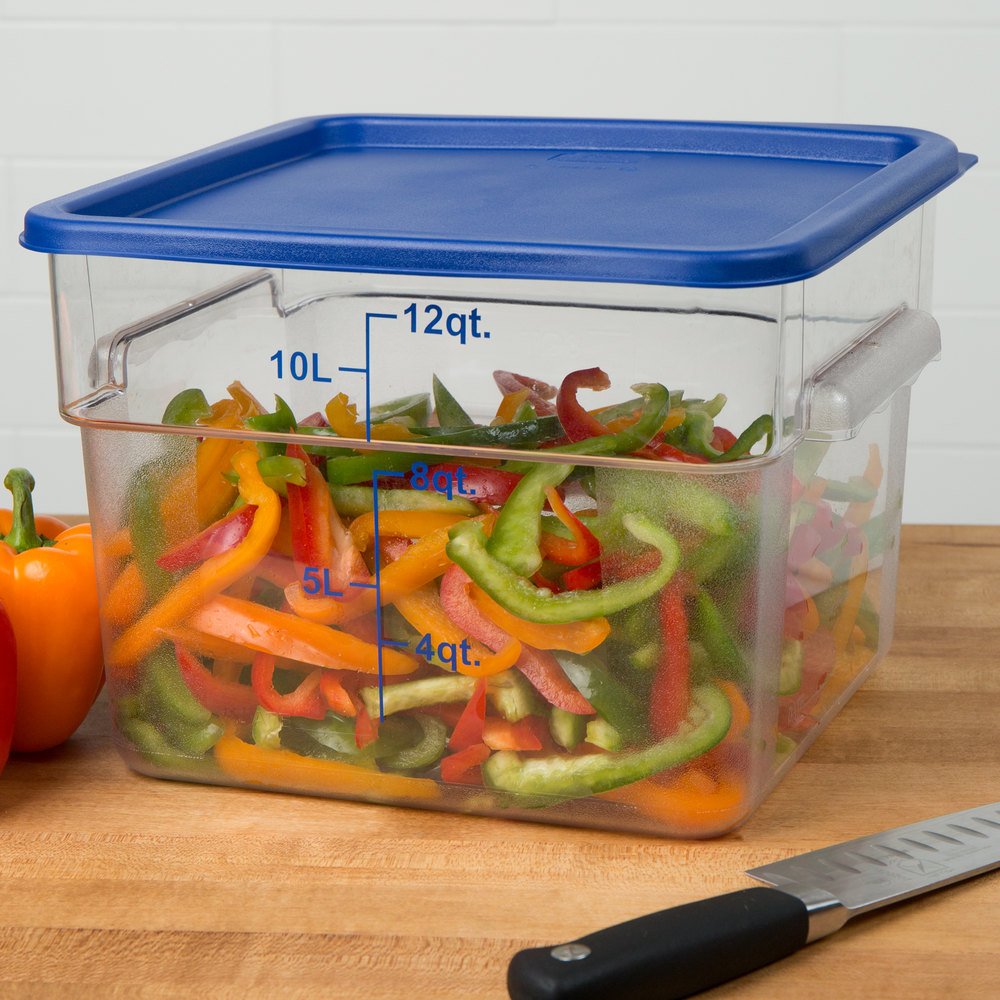 NSF PC Clear Square Polycarbonate Plastic Food Storage Containers Set with Lids
