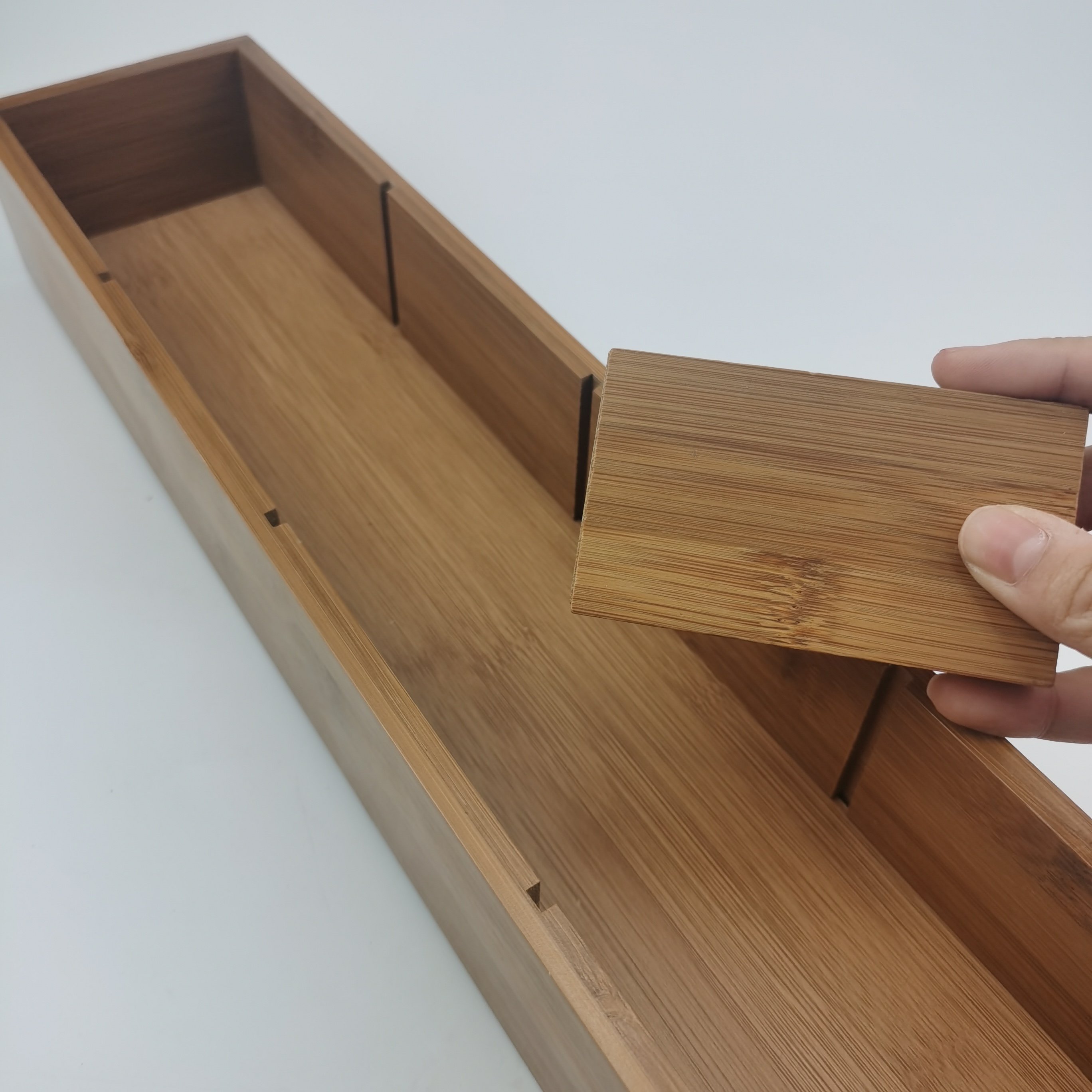2022 hot sale 3 in 1 Bamboo and wood kitchen food storage bag storage rack baffle movable and detachable storage Box