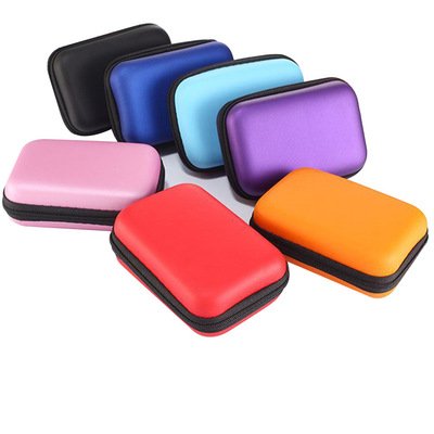 Wholesale Portable Earplug Data Line Storage Case Headphone Case Carrying Zipper EVA Earphone Bag