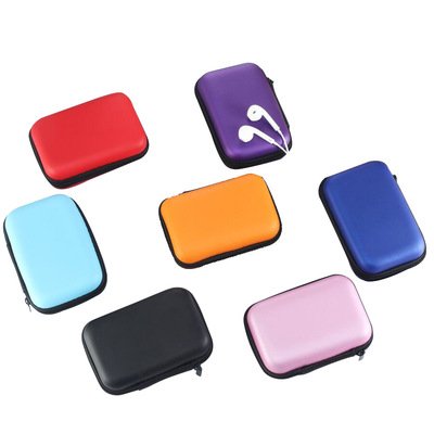 Wholesale Portable Earplug Data Line Storage Case Headphone Case Carrying Zipper EVA Earphone Bag
