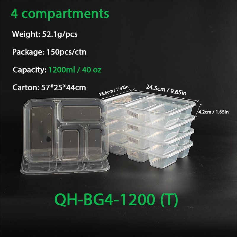 150pcs 40oz Reusable Meal Prep Containers Microwave Safe Square Take Out Prep Food Storage Containers with Lids