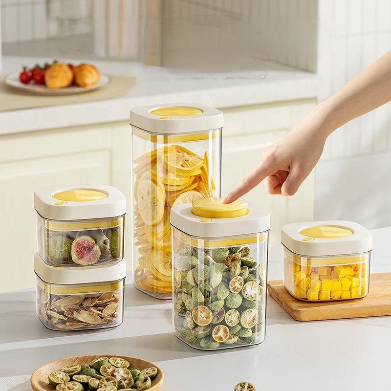 Reusable Plastic Canister Box Vacuum Seal Containers Jar With Pump Cover BPA FREE Airtight Vacuum Food Storage Container