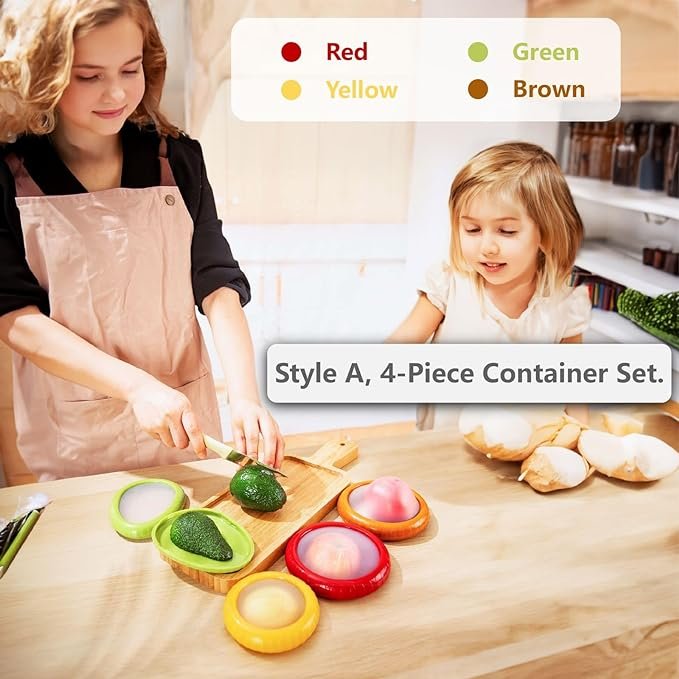 Silicone Fruit Vegetable Anti-Oxidation Storage Box Fruit Storage Containers for Fridge Avocado Keeper Fresher
