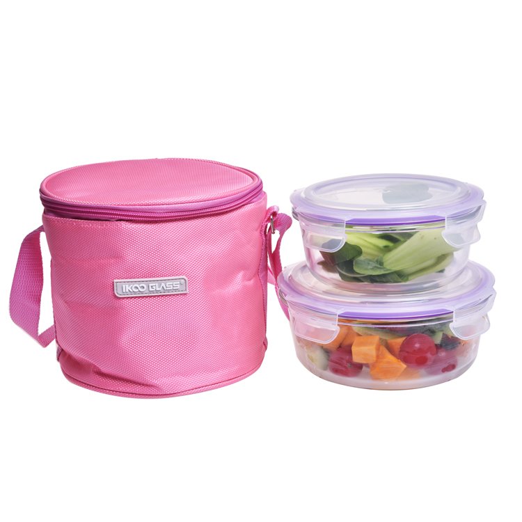 IKOO hot sale products free samples high borosilicate glass food storage container set with airtight lid