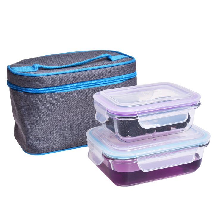 IKOO hot sale products free samples high borosilicate glass food storage container set with airtight lid