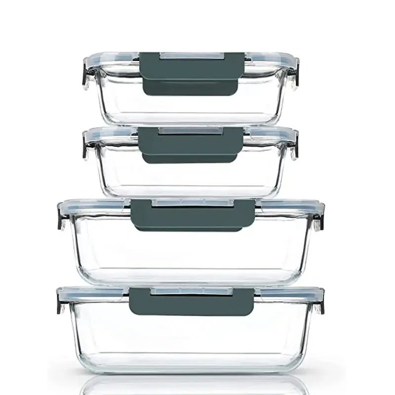 Glass Lunch Box Borosilicate Glass Food Container Set Glass Food Storage Container